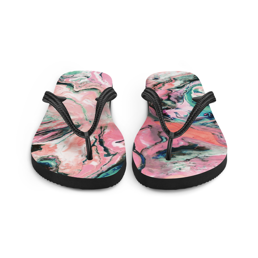 Valantomode | Women's Coral Swirl Flip-Flops - Beach Sandals