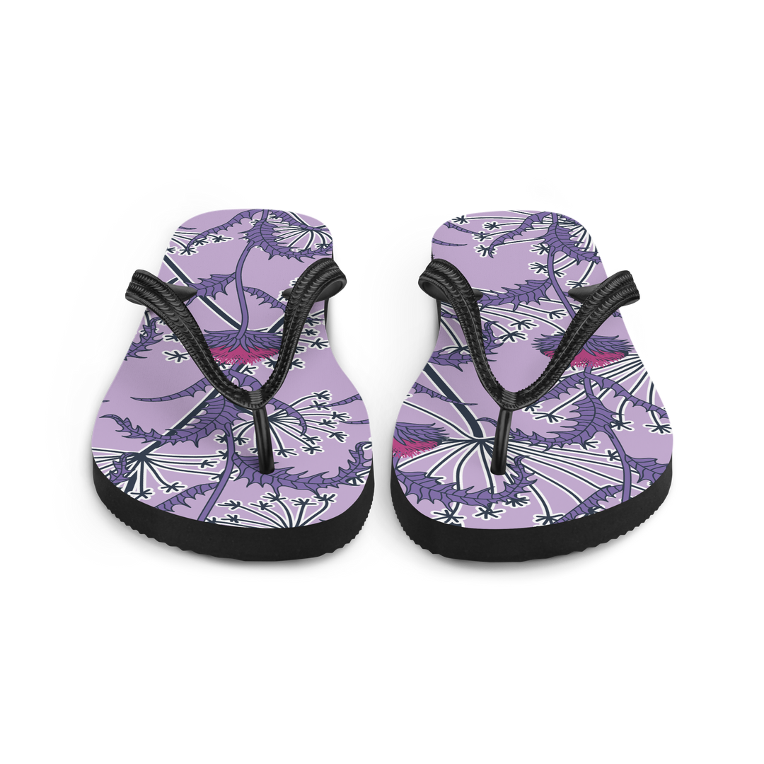 Valantomode | Women's Floral Flip-Flops - Thistle Bloom Sandals