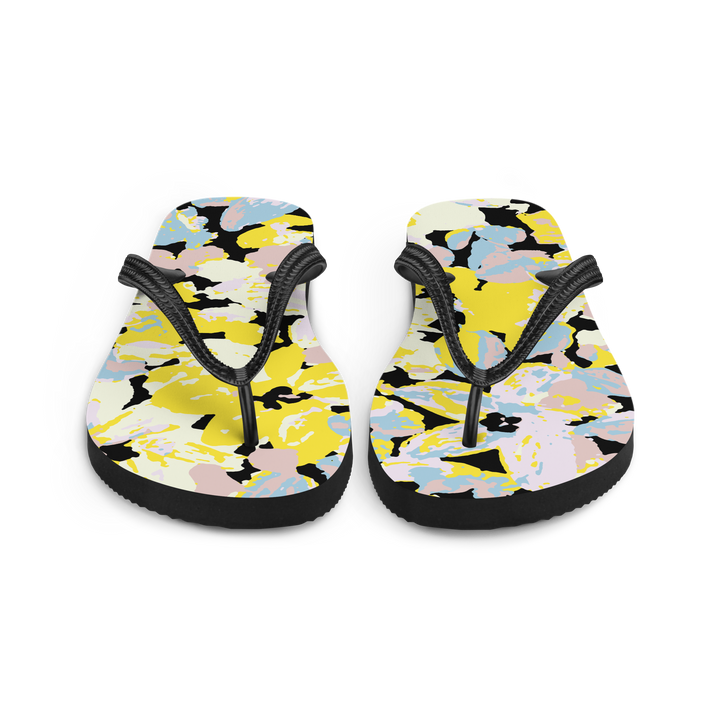 Valantomode | Women's Lemon Print Flip-Flops, Cushioned Summer Sandals