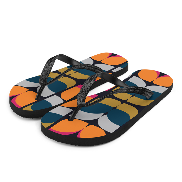 Valantomode | Women's Flip-Flops - Retro Citrus Print Beach Sandals