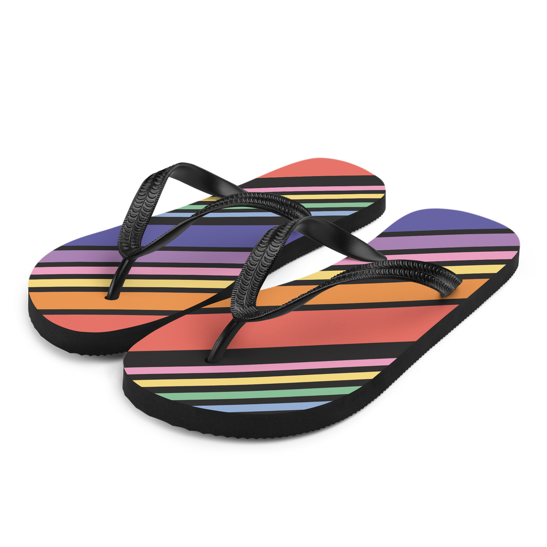 Valantomode | Women's Striped Flip-Flops - Beach Sandals