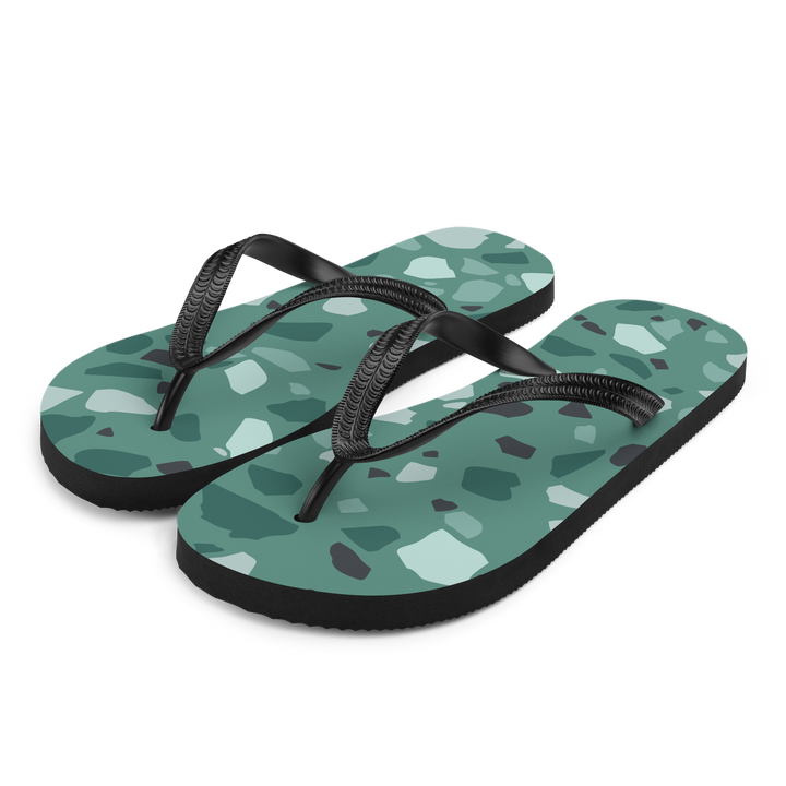 Valantomode | Women's Forest Green Pebble Flip-Flops - Comfort Sandals