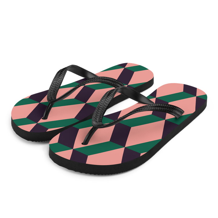 Valantomode | Women's Geometric Flip-Flops - Beach Comfort Sandals