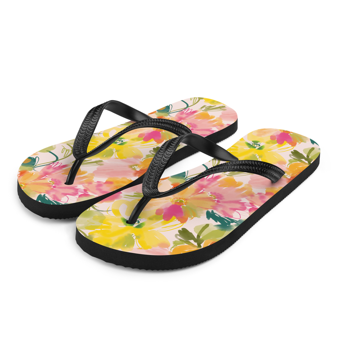 Valantomode | Women's Blossom Joy Floral Beach Flip-Flops