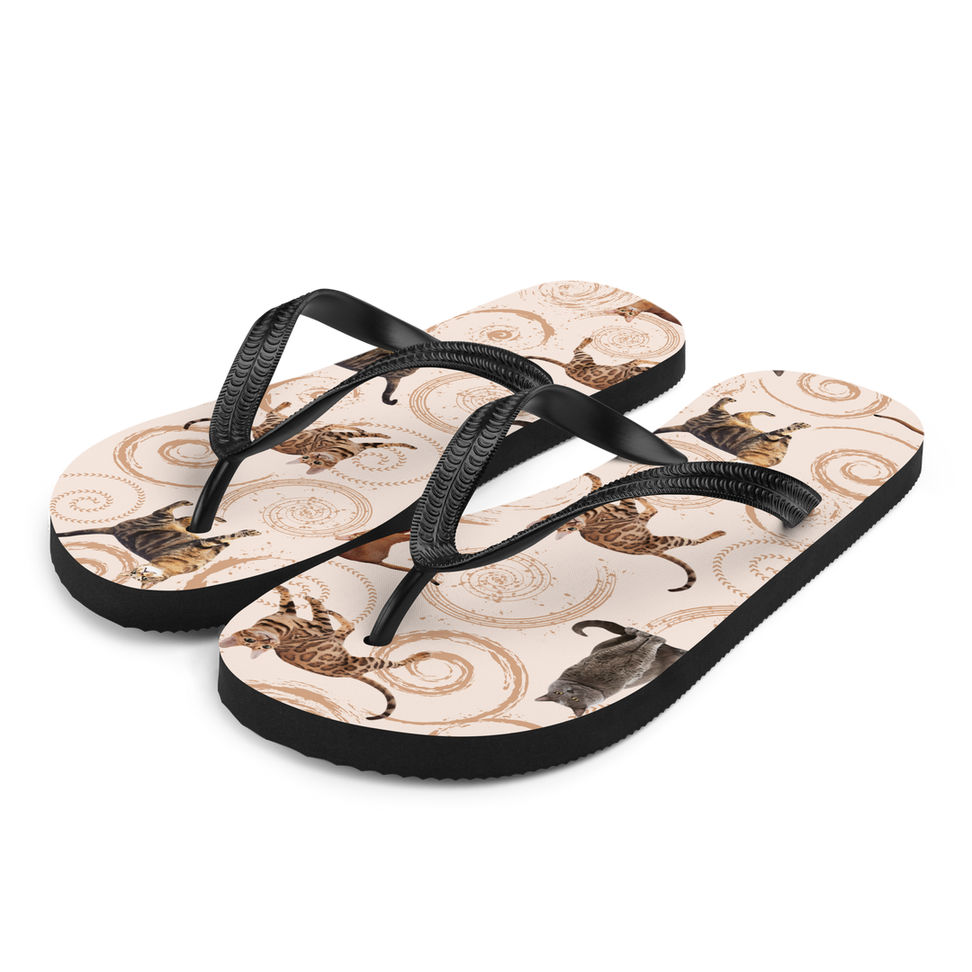 Valantomode | Women's Flip-Flops - Whisker Swirl Beach Sandals