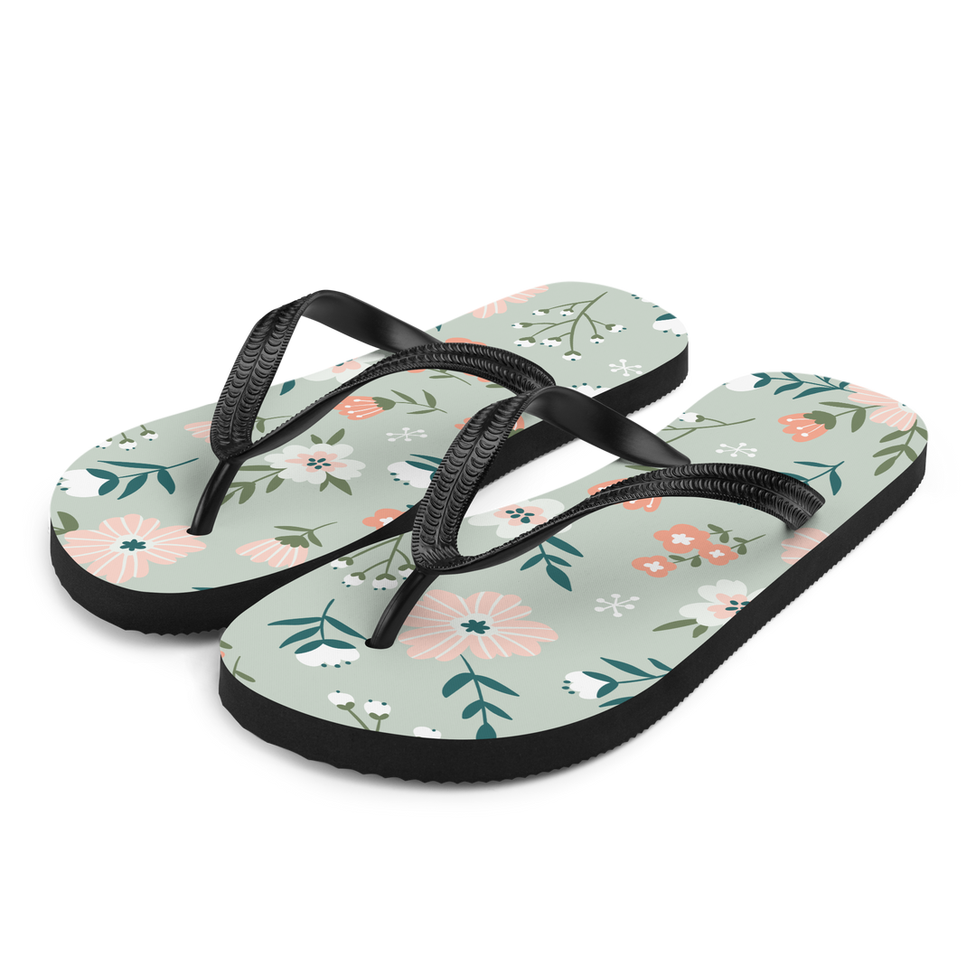 Valantomode | Women's Garden Floral Flip-Flops - Cushioned Comfort