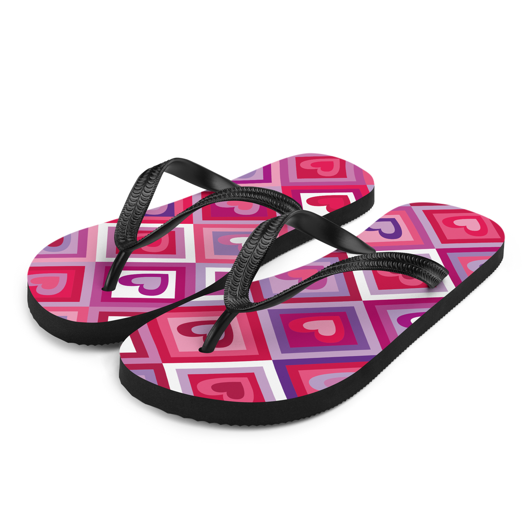Valantomode | Women's Heart-Print Beach Flip-Flops