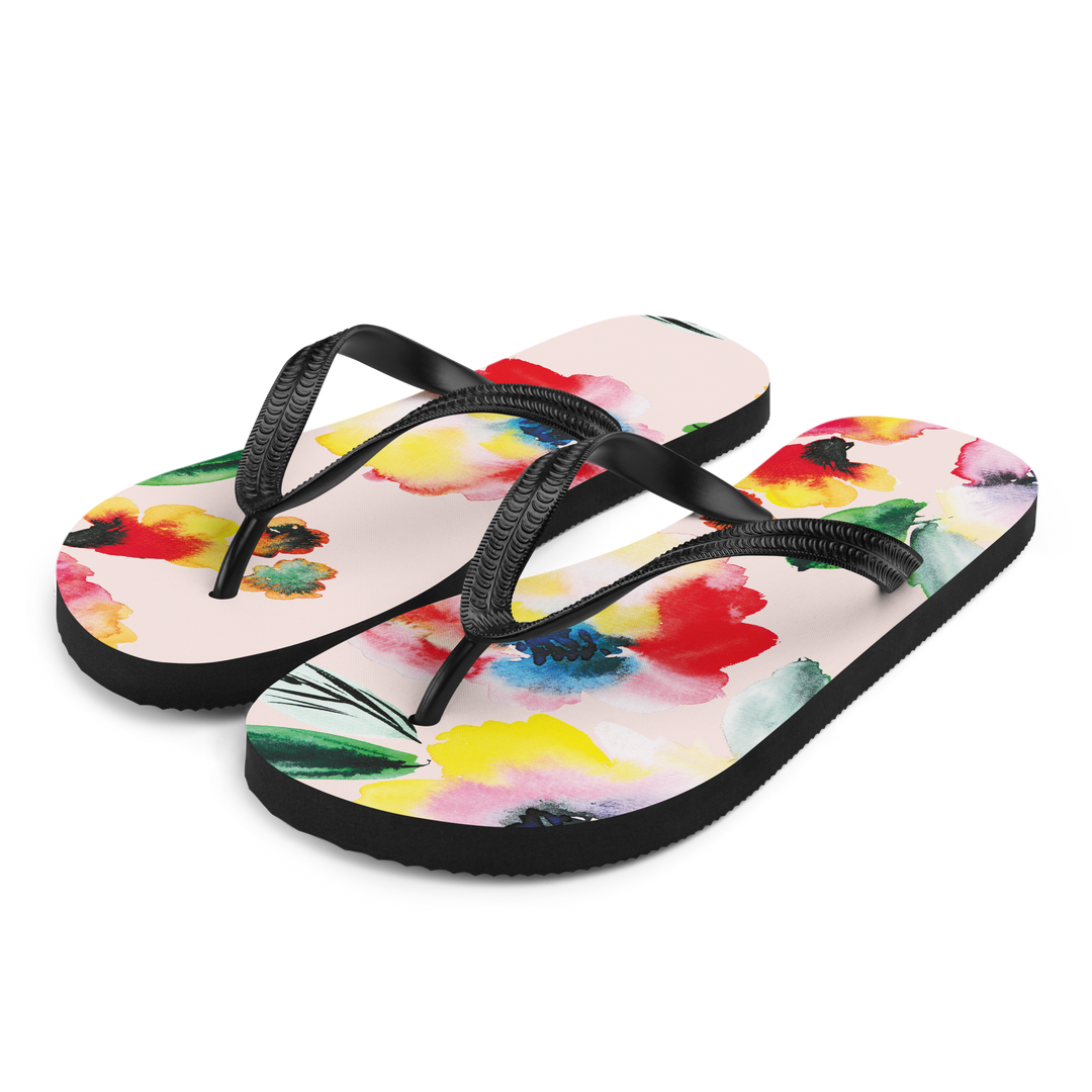 Valantomode | Women's Floral Flip-Flops - Beach Sandals