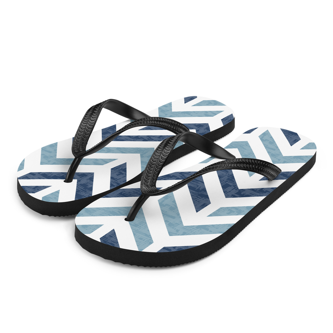 Valantomode | Women's Chevron Flip Flops - Cushioned Beach Sandals