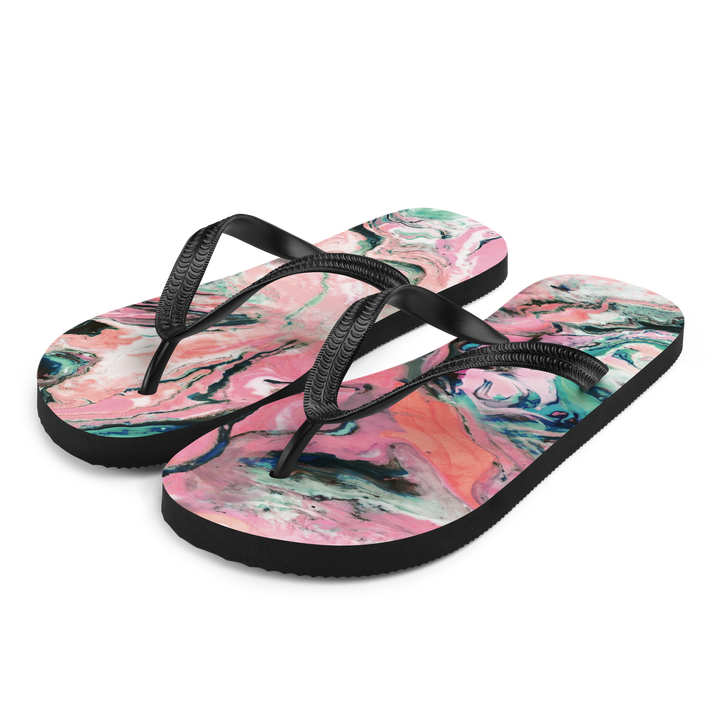 Valantomode | Women's Coral Swirl Flip-Flops - Beach Sandals