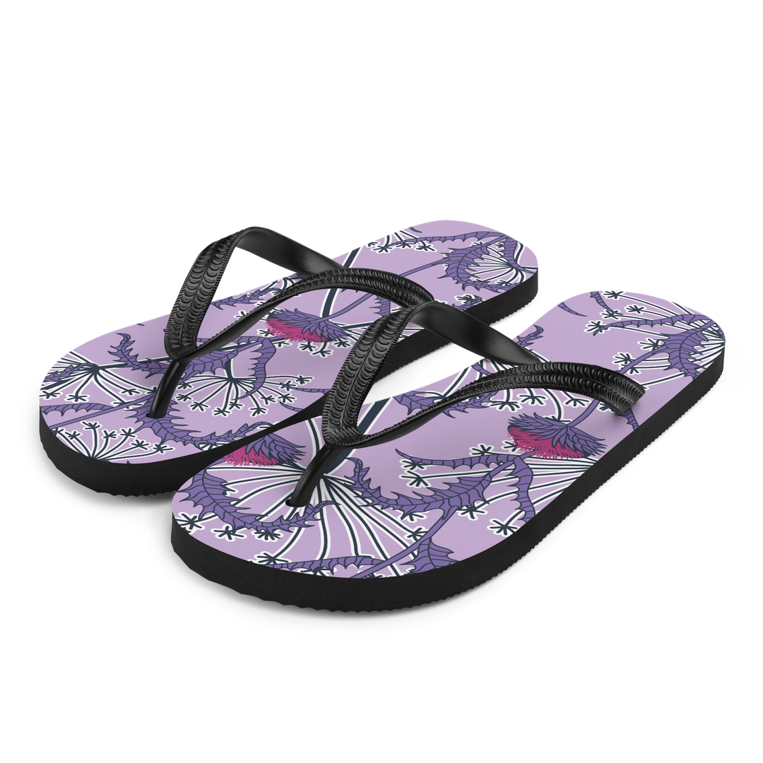 Valantomode | Women's Floral Flip-Flops - Thistle Bloom Sandals