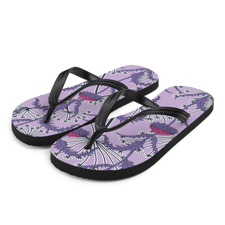 Valantomode | Women's Floral Flip-Flops - Thistle Bloom Sandals