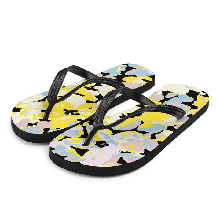 Valantomode | Women's Lemon Print Flip-Flops, Cushioned Summer Sandals