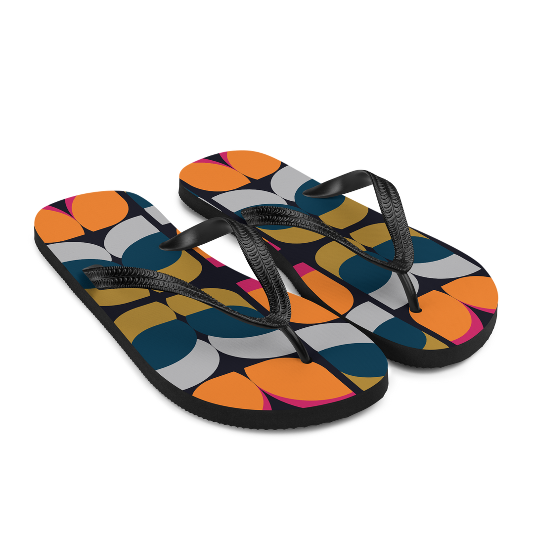Valantomode | Women's Flip-Flops - Retro Citrus Print Beach Sandals