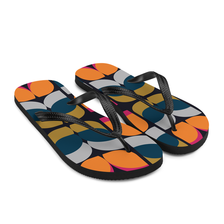 Valantomode | Women's Flip-Flops - Retro Citrus Print Beach Sandals