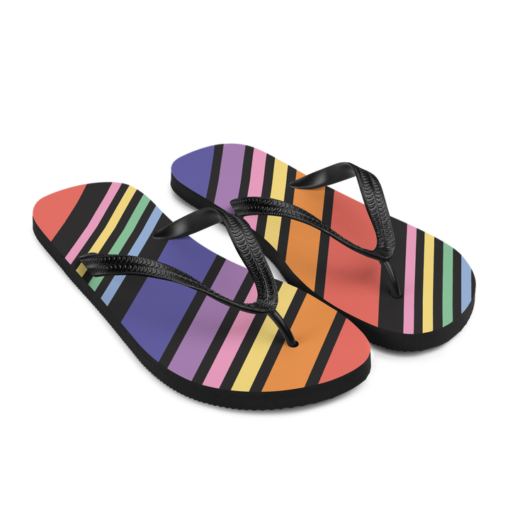 Valantomode | Women's Striped Flip-Flops - Beach Sandals