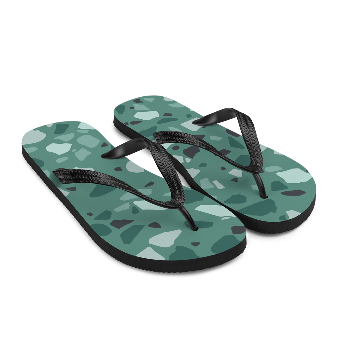 Valantomode | Women's Forest Green Pebble Flip-Flops - Comfort Sandals