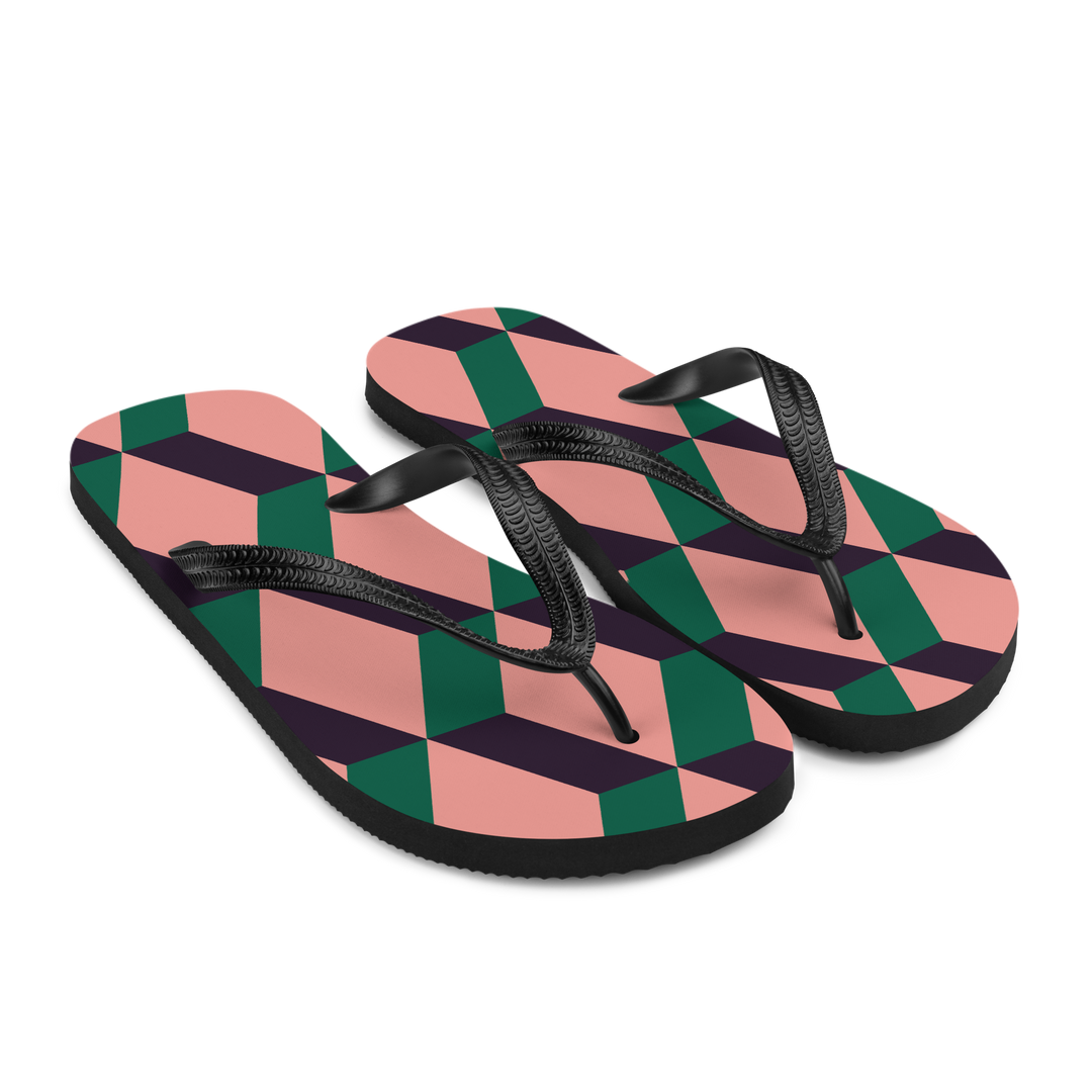 Valantomode | Women's Geometric Flip-Flops - Beach Comfort Sandals