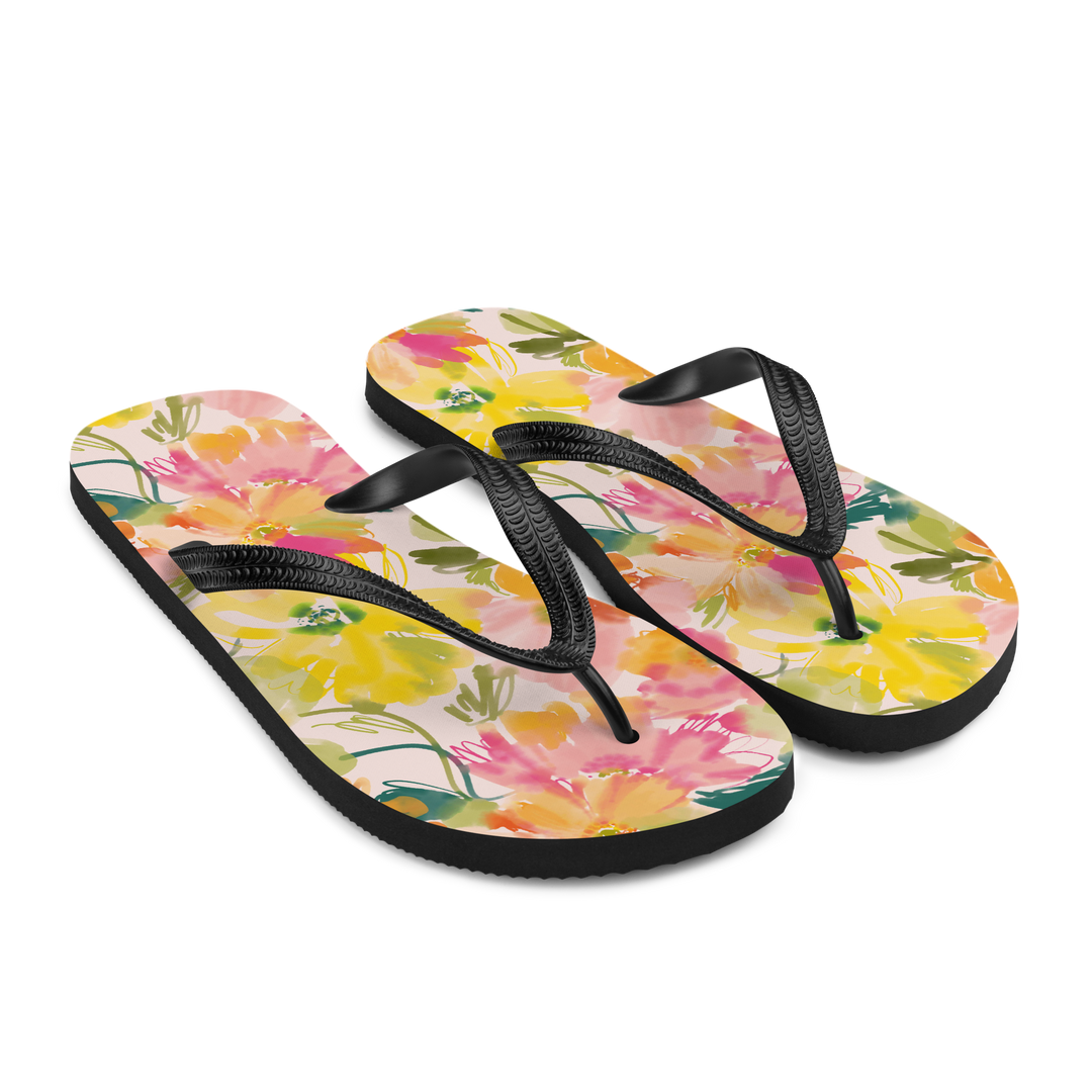 Valantomode | Women's Blossom Joy Floral Beach Flip-Flops