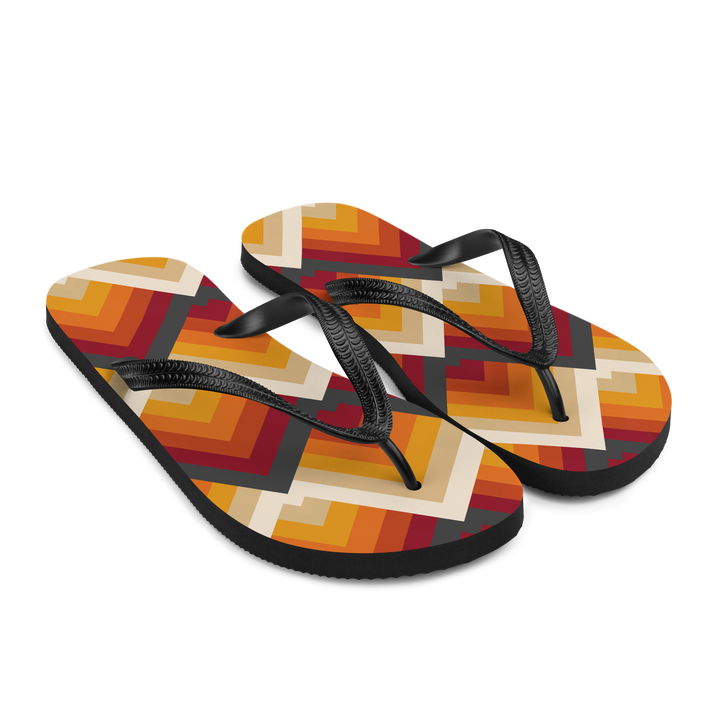 Valantomode | Women's Flip-Flops - Sunset Chevron Beach Sandals