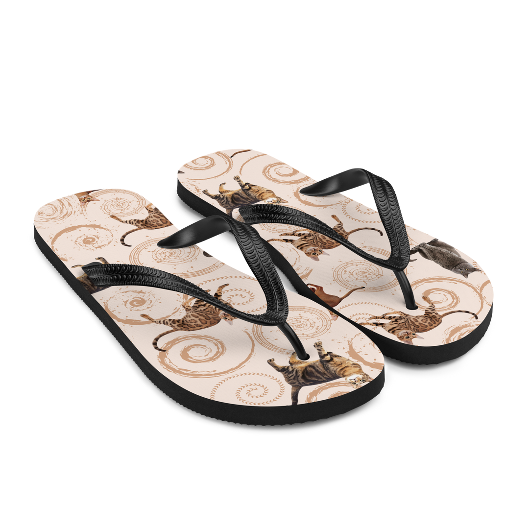 Valantomode | Women's Flip-Flops - Whisker Swirl Beach Sandals