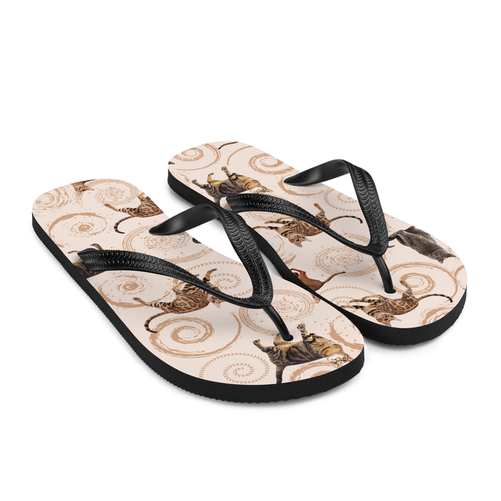 Valantomode | Women's Flip-Flops - Whisker Swirl Beach Sandals