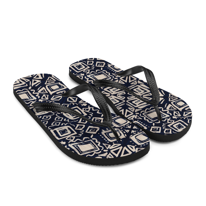 Valantomode | Women's Flip-Flops: Midnight Mosaic Beach Sandals
