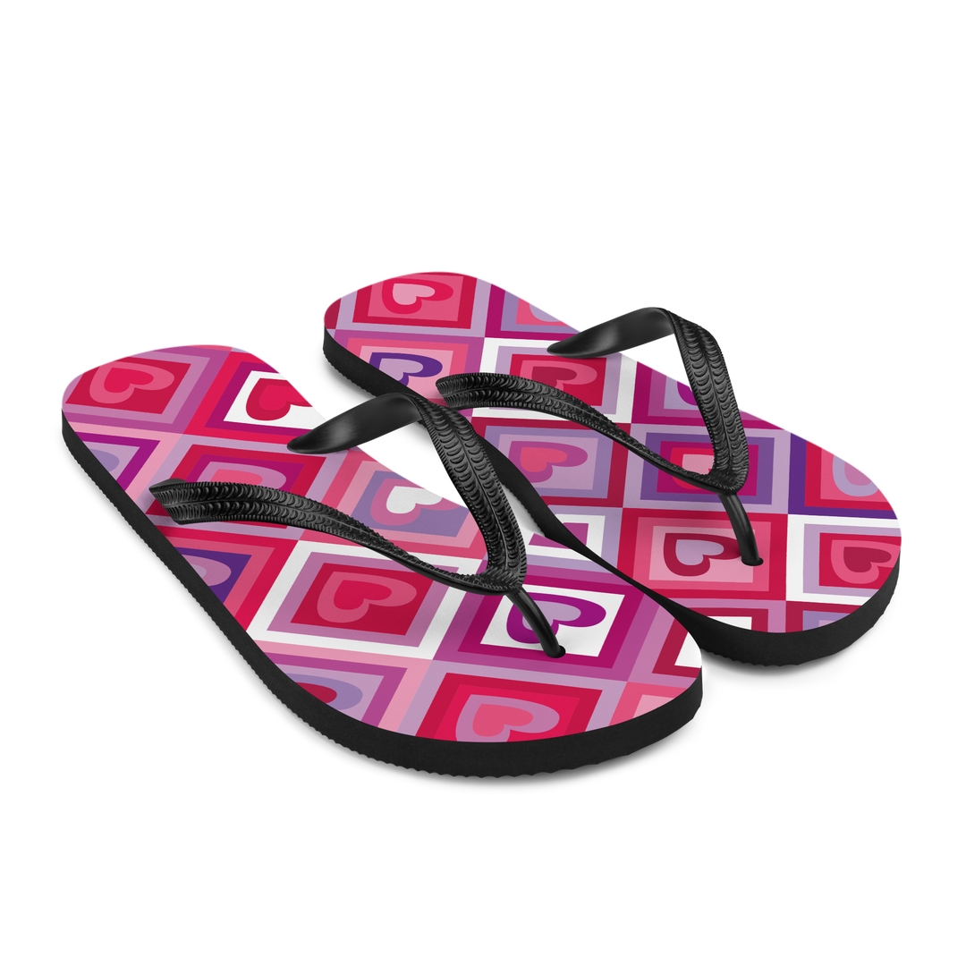 Valantomode | Women's Heart-Print Beach Flip-Flops