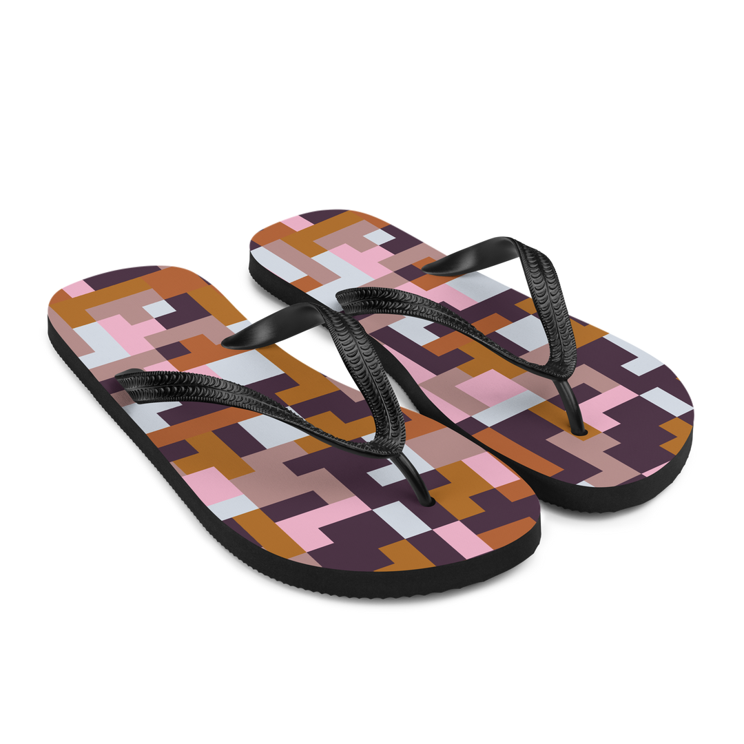 Valantomode | Women's Retro Mosaic Beach Flip-Flop Sandals