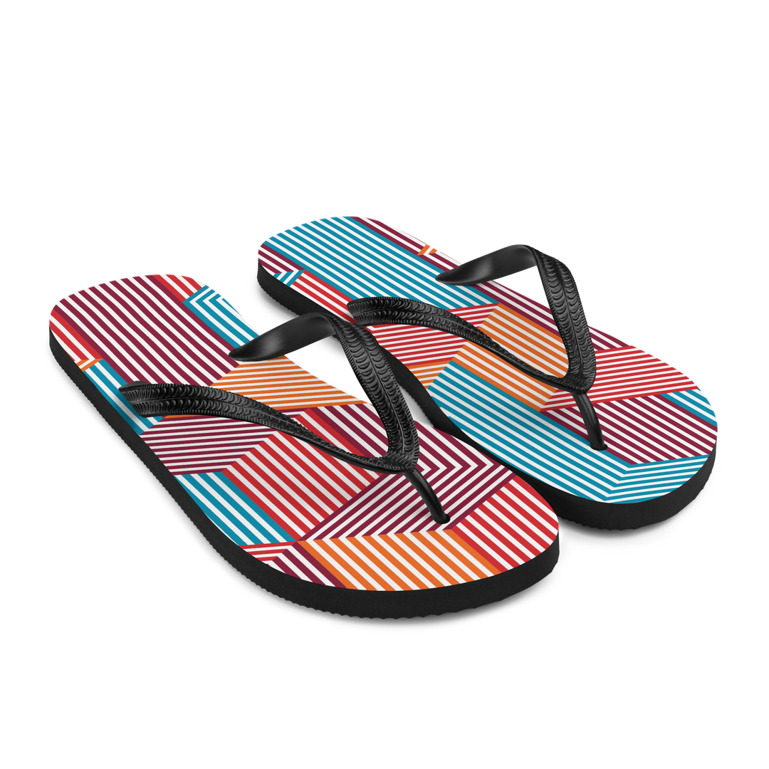 Valantomode | Women's Prism Flip-Flops - Colorful Beach Sandals