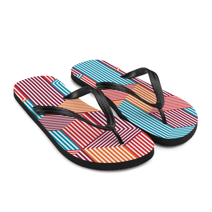 Valantomode | Women's Prism Flip-Flops - Colorful Beach Sandals