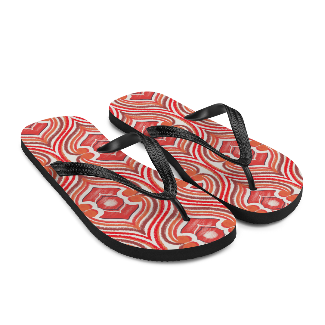 Valantomode | Women's Fiesta Flame Flip-Flops - Beach Sandals