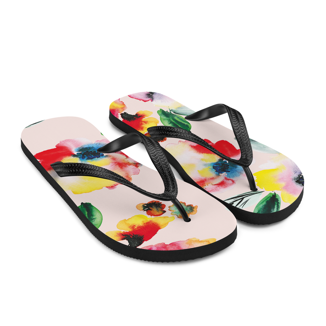 Valantomode | Women's Floral Flip-Flops - Beach Sandals