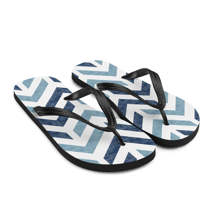 Valantomode | Women's Chevron Flip Flops - Cushioned Beach Sandals