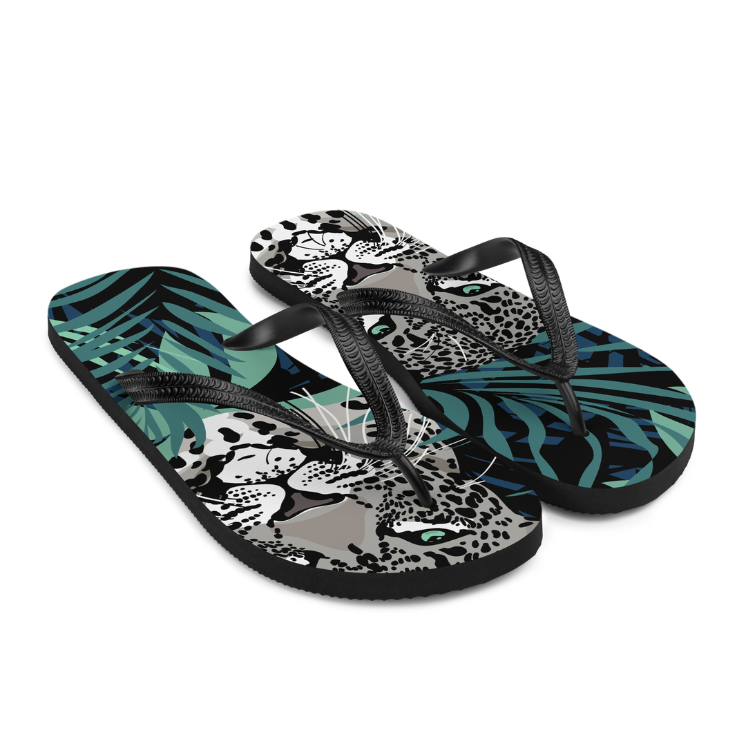 Valantomode | Women's Jungle Print Flip-Flops - Beach Sandals