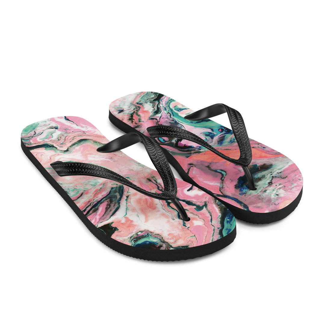 Valantomode | Women's Coral Swirl Flip-Flops - Beach Sandals