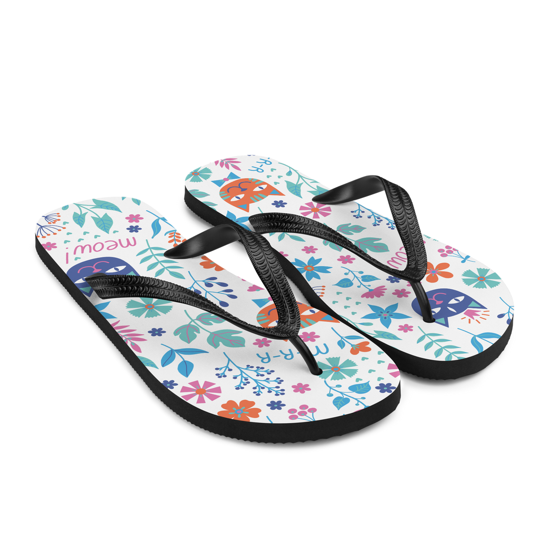 Valantomode | Women's Kitten Flip-Flops — Cute Garden Summer Sandals
