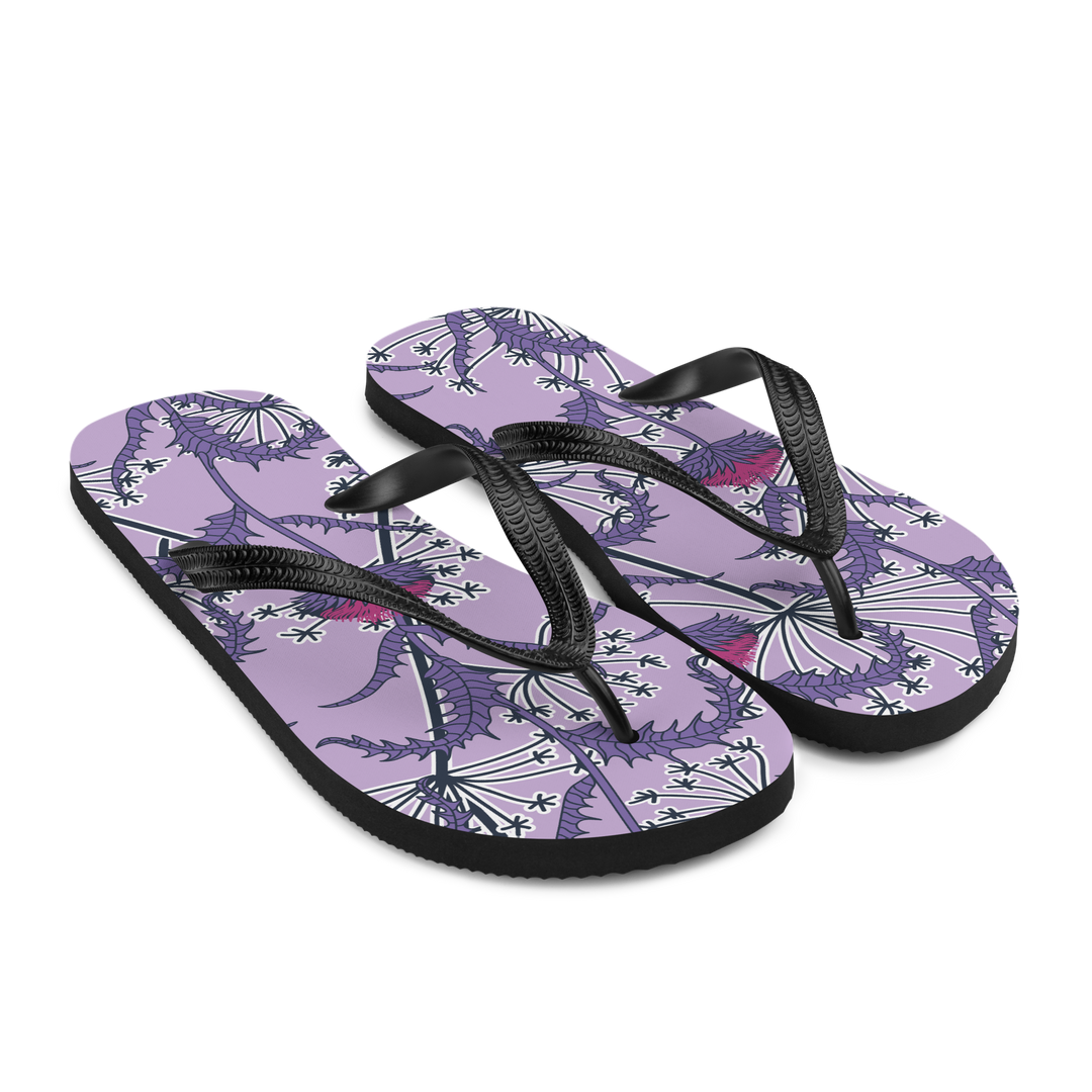 Valantomode | Women's Floral Flip-Flops - Thistle Bloom Sandals