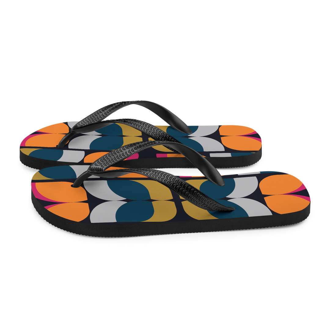 Valantomode | Women's Flip-Flops - Retro Citrus Print Beach Sandals