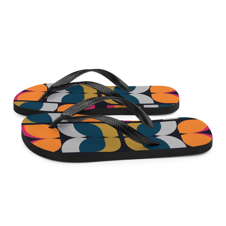 Valantomode | Women's Flip-Flops - Retro Citrus Print Beach Sandals