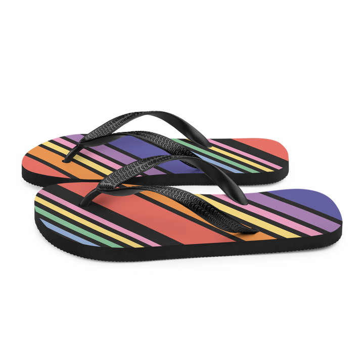 Valantomode | Women's Striped Flip-Flops - Beach Sandals