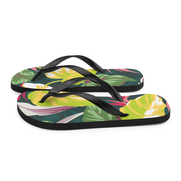 Valantomode | Women's Tropical Print Flip-Flops - Beach Sandals
