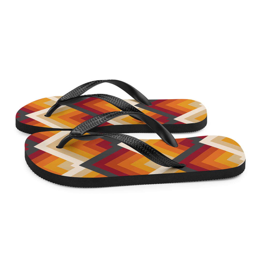 Valantomode | Women's Flip-Flops - Sunset Chevron Beach Sandals