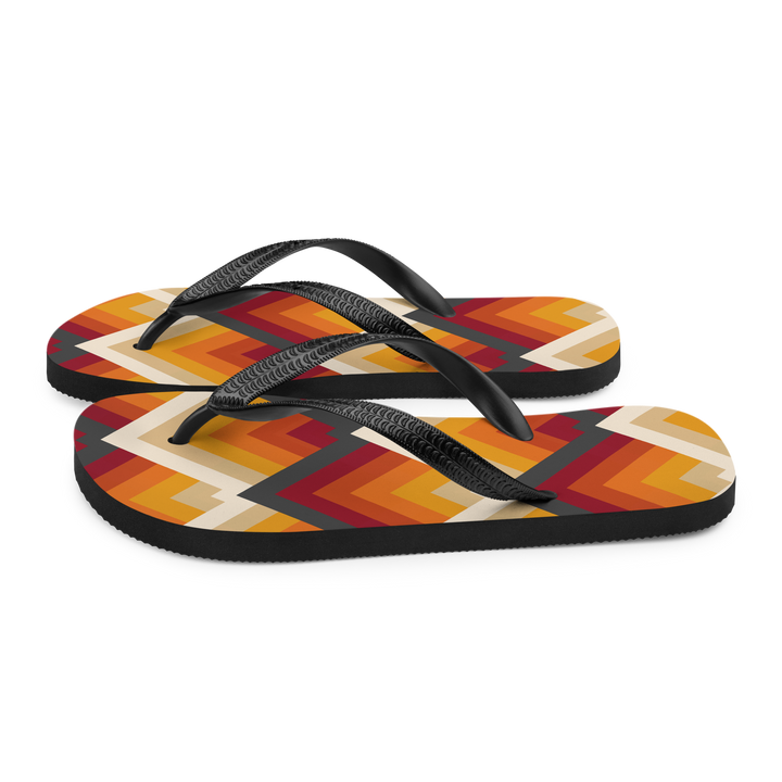 Valantomode | Women's Flip-Flops - Sunset Chevron Beach Sandals