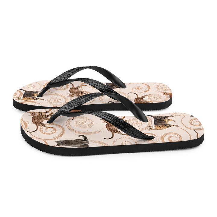 Valantomode | Women's Flip-Flops - Whisker Swirl Beach Sandals