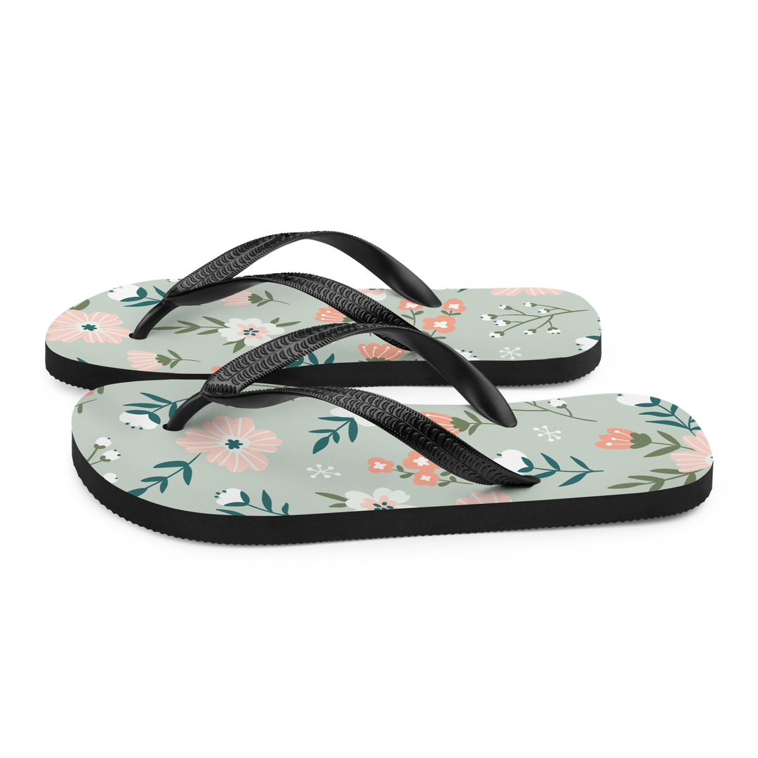 Valantomode | Women's Garden Floral Flip-Flops - Cushioned Comfort