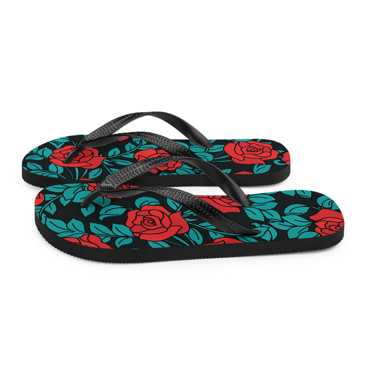 Valantomode | Women's Rose Floral Beach Flip-Flops