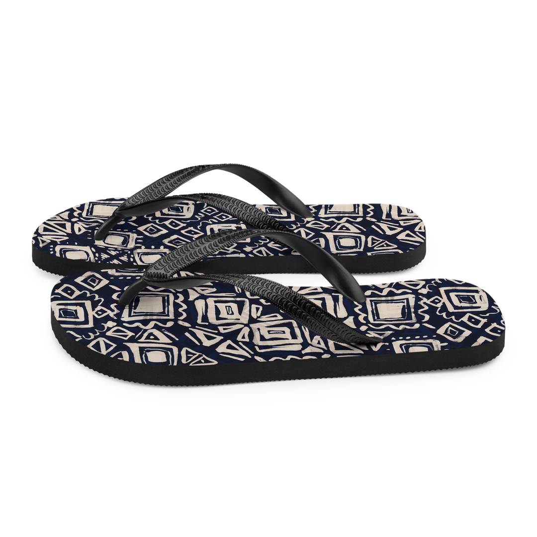 Valantomode | Women's Flip-Flops: Midnight Mosaic Beach Sandals