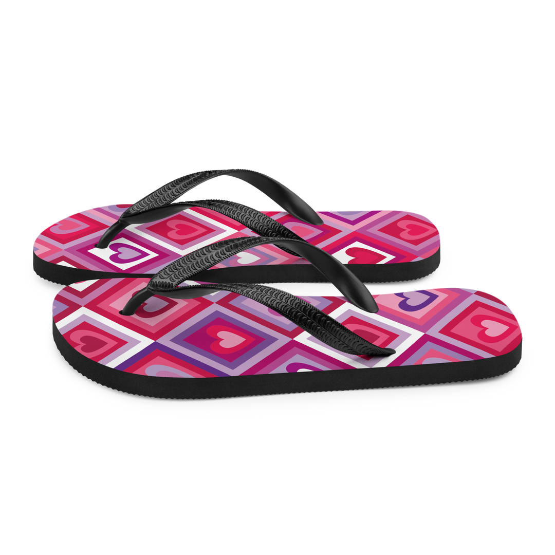 Valantomode | Women's Heart-Print Beach Flip-Flops