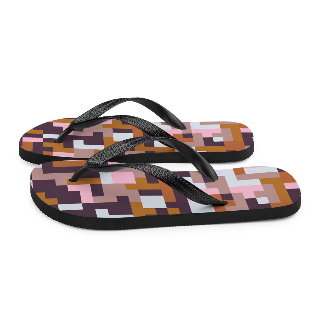 Valantomode | Women's Retro Mosaic Beach Flip-Flop Sandals